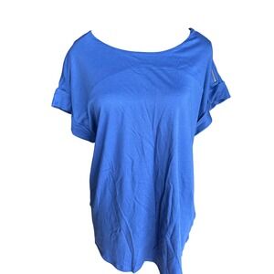 Land's End‎ blue top zipper shoulder size L women's spring summer